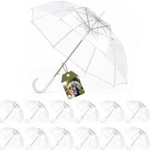 52 Inch Clear Umbrella, Large Dome Transparent POE Umbrella