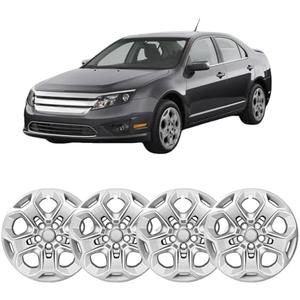 17 inch Hubcaps Compatible with Ford Fusion 2010 2011 2012; Wheel Covers Set of 4 Pcs; AE5Z1130D (Silver)