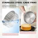 8 Inch Cake Pan - 3PCS Stainless Steel Round Layer Cake Baking Pans with 100 PCS Parchment Paper, Round Bakeware for Party Birthday Wedding, Mirror Finish & Dishwasher Safe