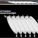 Feit Electric 6" LED Canless Recessed Downlights with Tethered Jbox, Slim, 65W Replacement, Dimmable, 5CCT Selectable White, 90 CRI, 850 Lumens, LEDR6XT/6WYCA/6, 6 Pack