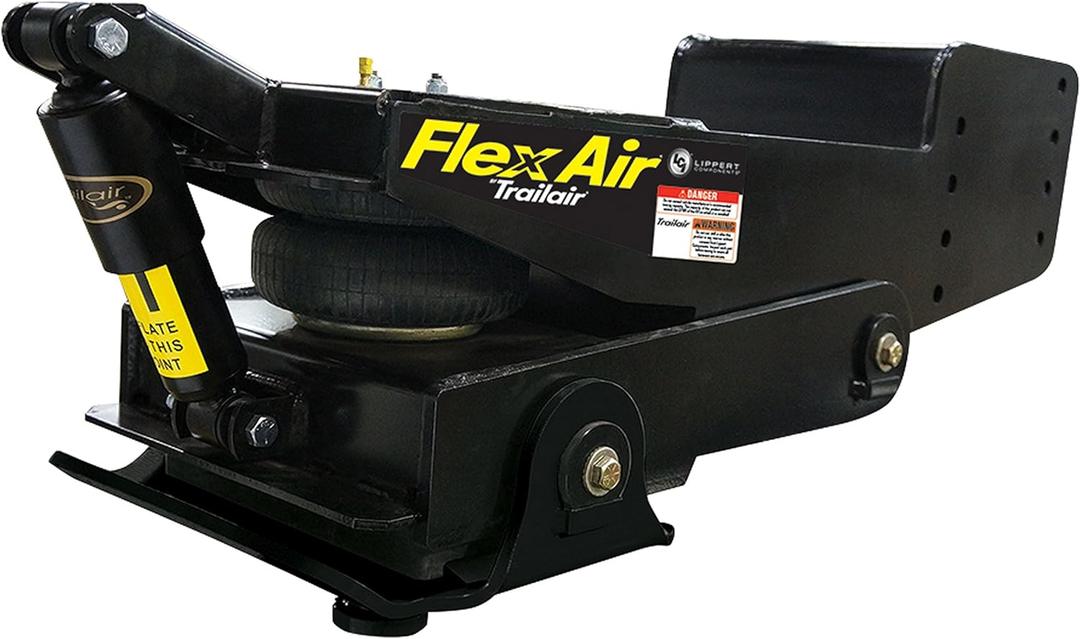 Lippert Components CURT L05 Air Ride 18K Fifth Wheel Pin Box  Internal Airbag with Built-In Strut Reduces Chucking, Jarring, Bounching; 18,000 lb. Rating.; Black Powder Coat Finish  328492