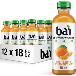 Bai Antioxidant Infused Water Beverage, Costa Rica Clementine, with Vitamin C and No Artificial Sweeteners, 18 Fluid Ounce Bottle, 12 Pack, BB JAN242026