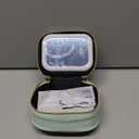 Mini Makeup Bag with Led Mirror, Small Travel Make up Bag 3 Light Modes Adjustable Brightness, for Women Organizer Cosmetic Bag, Portable Travel Train Toiletry Bag, for Pool Parties Work Touch-Ups (Mint Green)