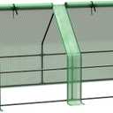 Outsunny 6' x 3' x 3' Mini Greenhouse with Zippered Doors & Roll-up Windows, Portable Plant Hot House with Durable PE Cover, Water Resistant, UV Protected for Outdoor Flowers, Vegetables, Green