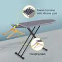 Jakeefud Deluxe Ironing Board with Heat Resistant Cover and Thicken Felt Pad, Heavy Sturdy Legs,Full Size Hanger Iron Board,Foldable (L-Grey)