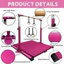 Gymnastics Kip Bar for Home Indoor Training,Horizontal Bar for Kids Girls Junior,Adjustable Arms from 3' - 5' Gym Equipment,1-4 Levels,300lbs Weight Capacity