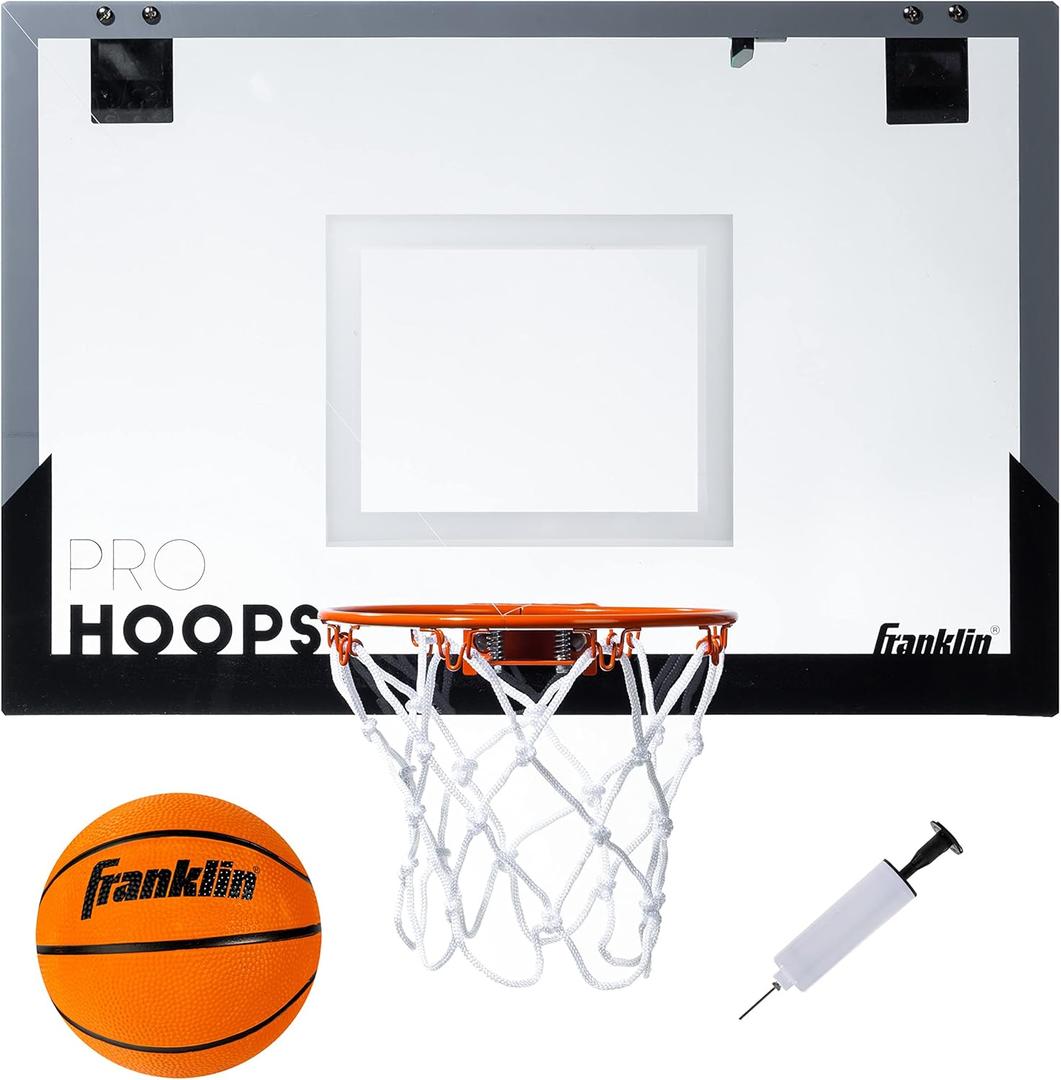 Franklin Sports Mini Basketball Hoops-Indoor Over The Door Mini Hoop+Basketball Sets-Perfect Accessory for Bedroom+Office (25" x 17" (Pack of 1))
