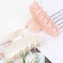 3 x 2 Pack Hair Claw Clips for Women Acrylic Claw Clips for Thick Hair Non-slip Clip for Hair Large Claws Hair Accessories for Women and GirlsWhite&Pink