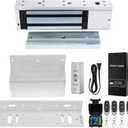 Door Access Control System 1200lbs Magnetic Lock Kit with ZL Bracket 4 Remote Controls Stainless Steel Exit Button (Inswinging)