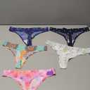 voenxe Seamless Women Underwear Thongs,No Show Ladies Thong,No Line Workout Breathable Comfortable Panties,Soft Undies,5-Pack, Small