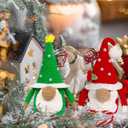 2 Pcs Handmade Crochet Christmas Gnomes Xmas Crochet Tabletop Ornaments Dwarf Plush Dolls Table Centerpieces Festive Holiday Christmas Tree Decoration Knitting Craft Art Supplies