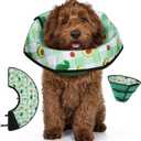 Soft Dog Cone Collar After Surgery: Foldable Long Comfortable Comfy Fabric Recovery Shame Elizabethan Stop Licking Small Medium Large Dogs (Green, M) (Green, S)