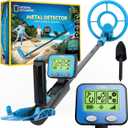 NATIONAL GEOGRAPHIC Metal Detector for Kids - 7.4" Waterproof Metal Detector Coil, Lightweight Gold Detector with Pinpoint Function & LCD Display, Beach Metal Detector