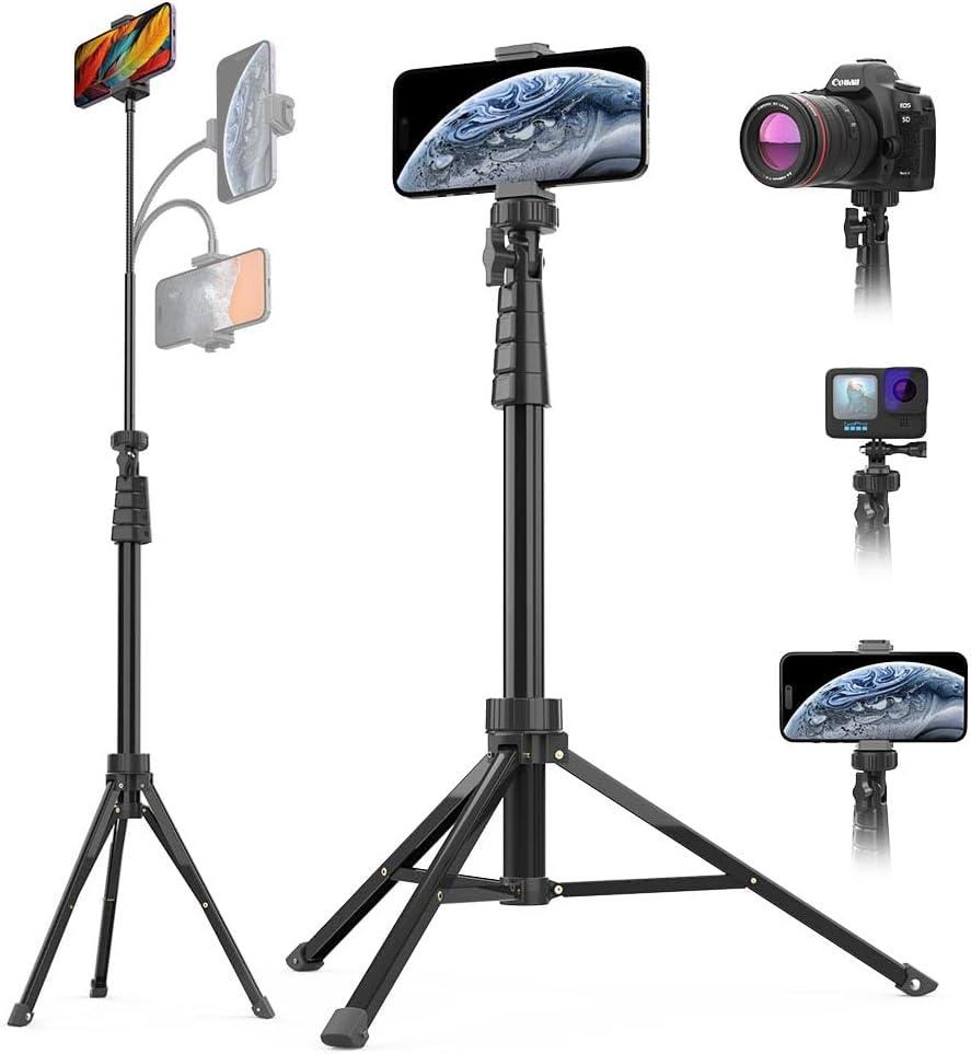 Aureday 88 Flexible Phone Tripod with 14.95 Gooseneck, Remote and Phone Holder, Overhead Cell Phone StandSelfie Stick for Video Recording, Compatible with iPhone Android Phone, Camera