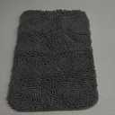 Yeaban Small Bathroom Rugs 12"x18"  Thick Chenille Bath Mats | Absorbent and Washable Bath Rug Non-Slip, Plush and Soft Rugs for Bathroom, Shower, Sink(Dark Gray)