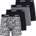 Levi's Mens Boxer Briefs Breathable Stretch Underwear 4 Pack (2X, Scribble Logo, Caviar, B25heathergrey, Caviar)