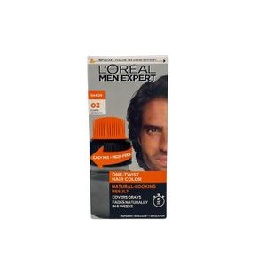 LOreal Paris Men Expert One Twist Mess Free Permanent Hair Color, Mens Hair Dye to Cover Grays, Easy Mix Ammonia Free Application, Dark Brown 03, 2 Application Kit