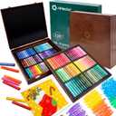 Artecho Oil Pastels Set of 120 Colors Wooden Box, Soft Oil Pastels for Art Painting, Drawing, Blending, Ideal Gift Choice for Everyone (10 x 70 mm)