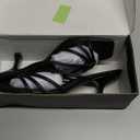 Women's Strappy Square Open Toe Kitten Heels Sandals Knotted Design Summer Fashion Slip On Mule Style (9, Black Pu)