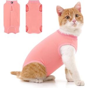 Coppthinktu Cat Recovery Suit for Abdominal Wounds or Skin Diseases, Cat Onesie for Cats After Surgery Female Kitten Recovery Suit, Breathable E-Collar Alternative After Spay Anti Licking Medium