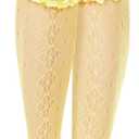 Benefeet Sox Lace Fishnet Knee High Socks Woemn Girls Colorful Lace Stockings Frilly Knee High Stockings (Yellow)