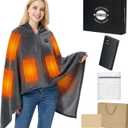 Cordless Heated Blanket, Machine Washable with Laundry Bag, 20000mAh Battery Powered Heating Throw with Power Bank, 3 Heating Levels, 59"x31.5" Portable Electric Blanket (Grey)