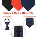 Pre-tie Zipper Kids Ties - Black/Red for Boys & Girls 8-14