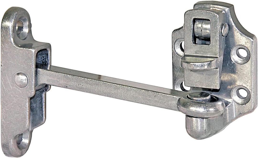 Buyers Products DH304 Heavy Duty Aluminum Door Hold Back, 4 Inch Hook and Keeper with Spring Loaded Latch, Zinc Plated Finish, Keeper Included, Trailer Door Holder for Enclosed Trailer