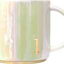 COLLECTIVE HOME - Ceramic Coffee Mug, Iridescent Finish Cups, Personalized Lowercase Embossed Lettering, Lustrous Multicolored Finish, Ideal for Unique Gifts (l)