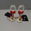 Amyhill 2 Pcs Christmas Lighted Table Decorations 5.3" Resin Gingerbread Figurine Table Centerpiece with Light Streetlights Battery Operated Mini Street Statue for Xmas Micro Landscape Garden