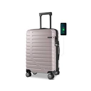 EMPSIGN Carry On Luggage with Spinner Wheels, Hard Shell Carry-On Suitcase 21x14x9 Airline Approved & Built-in TSA Lock, Durable Travel Rolling Suitcase, Carry-On 20-Inch, Light Purple