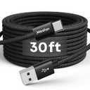 CLEEFUN Extra Long USB-C Charging Cable 30ft, USB to USBC - 30 Foot Type C Power Cord (Only Charge) for iPhone 16 15 Series, Samsung Galaxy Series and Other USB-C Devices - Nylon Braided