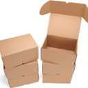 10x7x5 Shipping Boxes Set of 6, Medium Cardboard Boxes with Arch Opening, Brown Mailing for Small Business (10x7x5 inch)