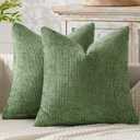 MIULEE Pack of 2 Couch Throw Pillow Covers 20x20 Inch Sage Green Modern Boho Accent Decorative Pillow Covers Soft Chenille Farmhouse Cushion Covers for Home Decor Bed Sofa Living Room