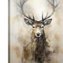 LYUNSHUO Deer Canvas Wall Art Vintage Elk Watercolor Pictures Wall Decor Rustic Farmhouse Wild Animal Painting Framed Artwork for Office Home Decor,Stretched and Framed Ready to, 24"L x 16"W
