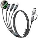 Travel Essentials,Multi Charging Cable for Apple Watch Charger/iPhone Charger/Samsung Charger,USB A & Type C Power Cable for iWatch Ultra/10-2/iPhone 17-11/Samsung S26,eBook Readers,Car[1.2M]-Black