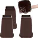 Bed Risers 8 Inch Heavy Duty, Adjustable Furniture Risers, Non Slip Lift Supports for Beds/Couches/Sofas, Bed Lifters for Dorm Twin XL, Durable Square Design (Brown 4 Pack, 8 Inch)