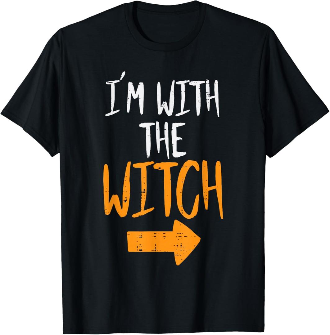 Im With The Witch Funny Halloween Matching Couple Him Men T-Shirt, S