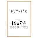 Puthiac 16x24 Solid Oak Wood Picture Frame, 16 x 24 Poster Frames for Wall, Vertical or Horizontal, Plexi Front, 1 Pack, Natural Oak