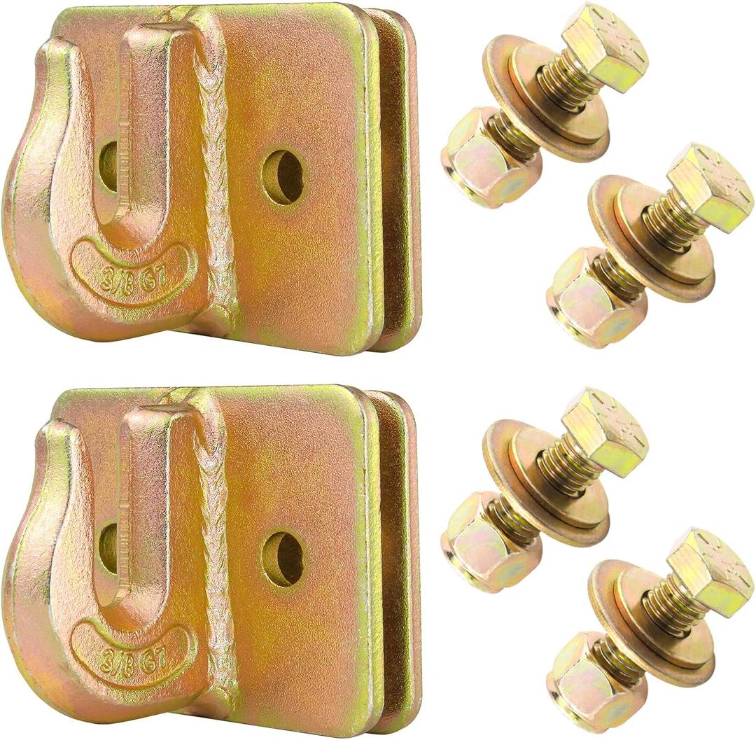 3/8" Tractor Bucket Grab Hook Grade 70 Forged Steel Bolt On Grab Hook Tow Hook Mount with Backer Plate Work Well for Tractor Bucket, RV, UTV,Truck, Max 154,000 lbs, GOLD