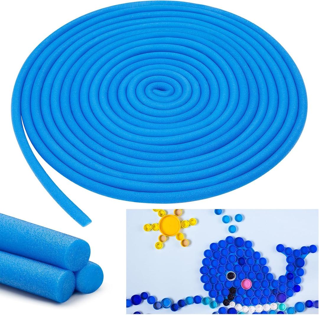 Frienda 1 Inch x 40 ft Blue Foam Noodles for Crafts Versatile Pool Noodles Foam Tubes Cylinder Rods for Modeling, DIY Arts and Crafts Supplies