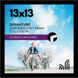 13x13 Picture Frame with Shatter-Resistant Glass - Signature Collection - Gallery Style Frames Made of Engineered Wood - Square Frame for Wall Display - Black