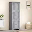 ChooChoo Tall Bathroom Storage Cabinet with 6 Doors, Freestanding Floor Cabinet with Adjustable Shelves, Grey Pantry Cabinet for Bathroom, Kitchen, Laundry Room, 23.6 inches x 11.8 inches x 63 inches