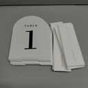 White Arch Wedding Table Numbers with Double Sided Lettering 1-20, Acrylic Signs with Stands, Perfect for Weddings, Events, Parties, Ceremonies