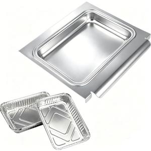 67047 Catch Pan with 6415 Aluminum Liners for Weber Spirit I II 200 300, for Genesis I II LX 200 300 Series, Grease Catcher & Drip Tray Replacement Parts for Weber Traveler 67047 83156 6415