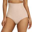 Vertvie Tummy Control Shapewear Shorts for Women Butt Lifting Body Shaper Shorts High Waisted Seamless Girdles Under Dress (Large, Nude)