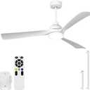 Ceiling Fans with Lights 42 Inch, Quiet 3CCT Modern LED Ceiling Fans with Remote for Bedroom, Living Room, Kitchen, 6 Speeds, Reversible DC Motor, Timer, Memory, White