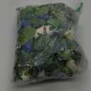 TOCHGREEN 4 Pack Artificial Eucalyptus Flower Garland with White and Blue Roses, Fake Rose Flower Greenery Garland Floral Vines for Wedding Home Party Table Runner Decor (Blue White, 4PCS)