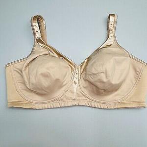 Playtex Full Coverage Bra  Wire Free Tan Satin Adjustable 480348C