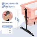 Semphis 3 in 1 Bassinet Bedside Sleeper, Baby Bassinets Bedside Sleeper with Wheels, Breathable Mesh, Adjustable Height, Storage Basket, Easy Assemble & Folding (Pink)